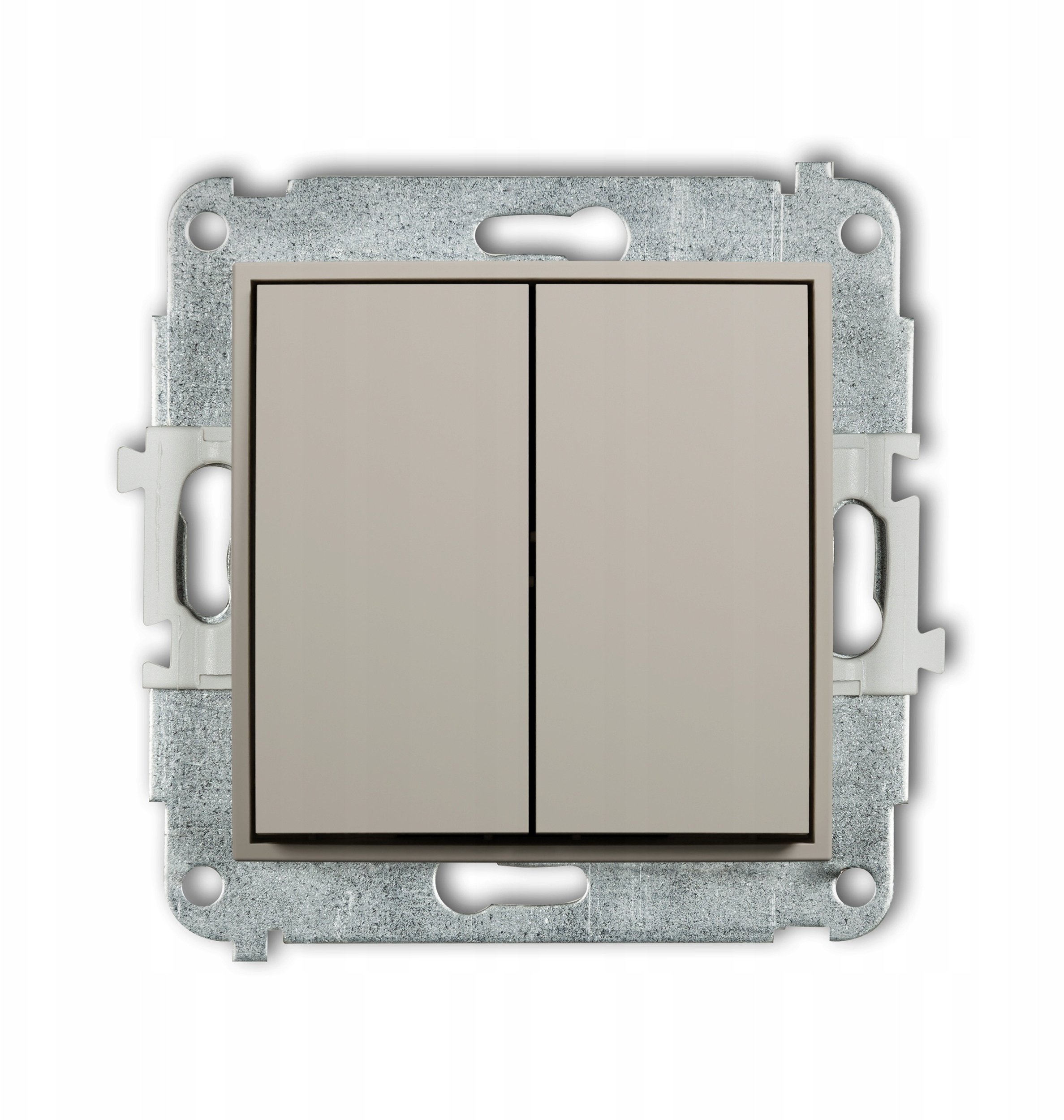 MINI Mechanizm łącznika podwójnego schodowego (dwa klawisze bez piktogramów) taupe 60MWP-33.1