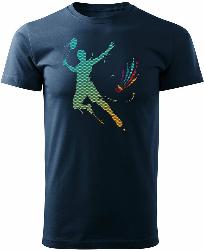 Koszulka Badminton z badmintonem do badmintona męska granatowa REGULAR L