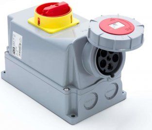 PCE Zestaw instalacyjny z gniazdem 63A 5P 0-1 czerwony (135-6w)