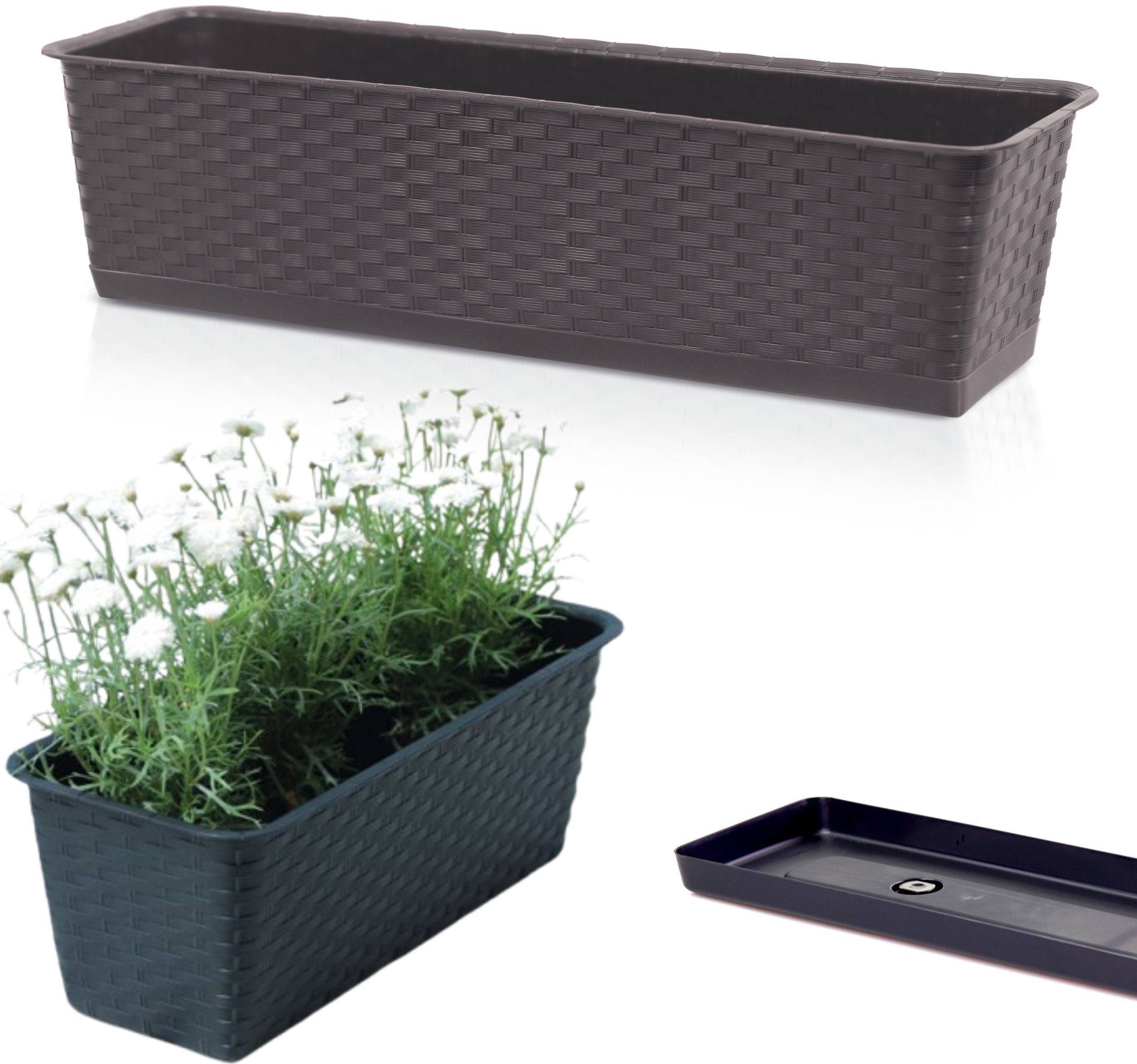 Skrzynka balkonowa Ratolla z podstawką ISR500P Doniczka prostokątna