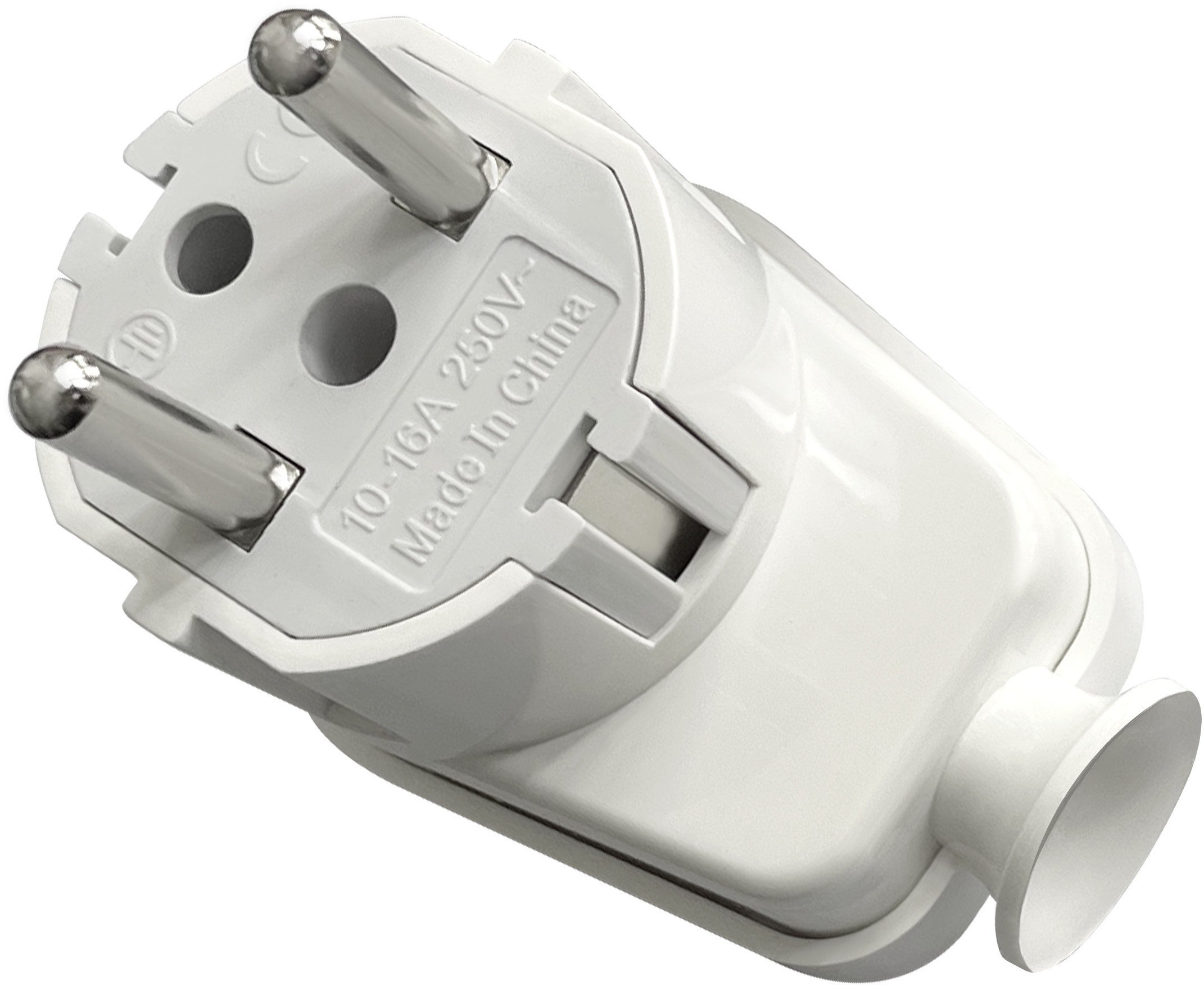 Wtyczka kątowa Uni-Schuko 16A, 230V, biała