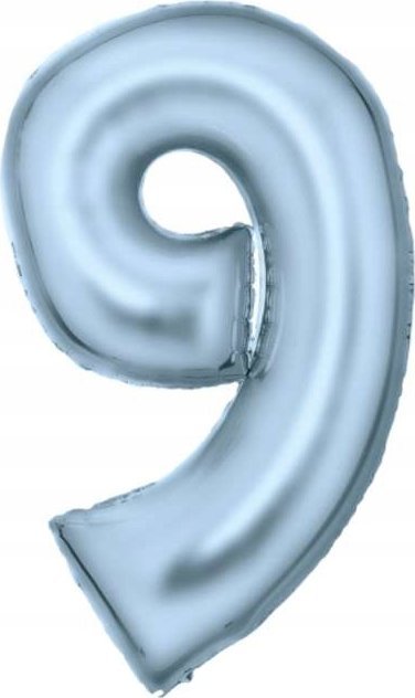 AMSCAN Balon foliowy cyfra 9 satynowy pastelowy niebieski 86cm spakowany 9917341