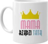 Koszulkowy Mama rządzi tatą - kubek z nadrukiem