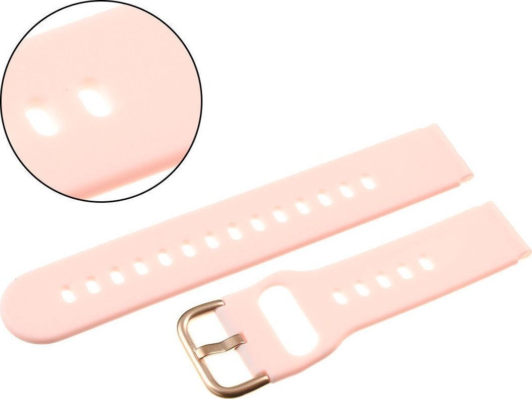 AlleTime Pasek uniwersalny 20 mm silikonowy różowy złota zapinka + teleskopy