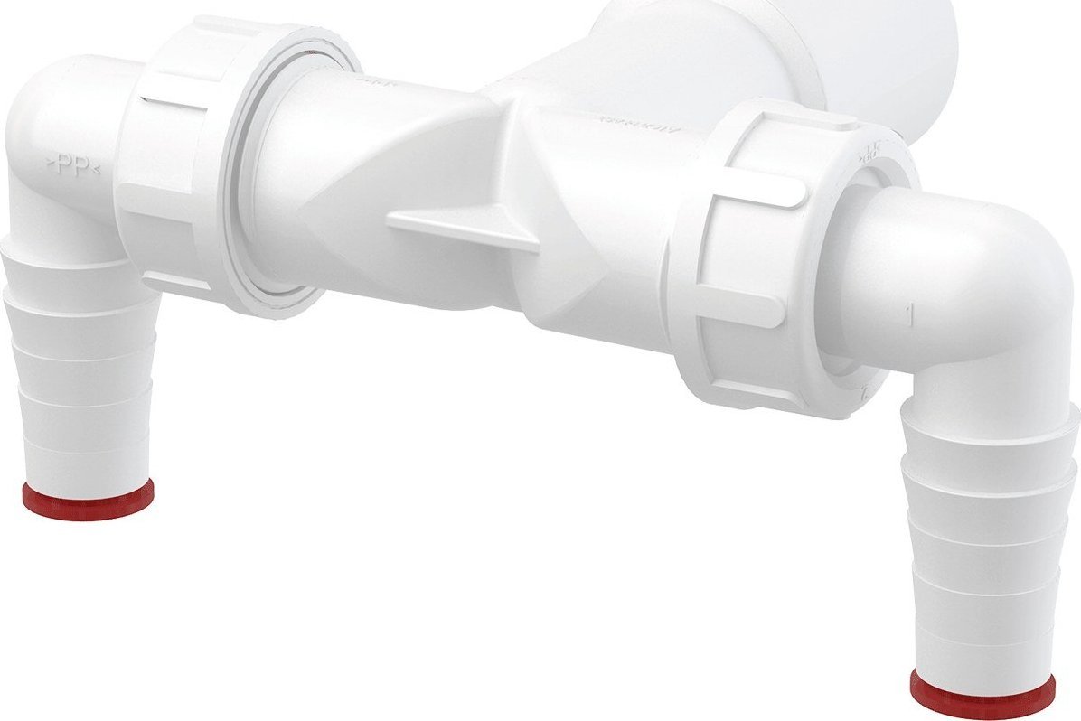 ALCADRAIN Podwójne kolano DN40/32 / 17–23 z zaworem zwrotnym- P155Z