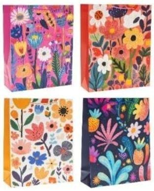 Torebka prezentowa 26x32x10cm Kwiaty MIX