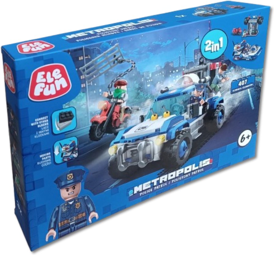 Klocki Elefun Metropolis Policyjny patrol (2w1) 681004