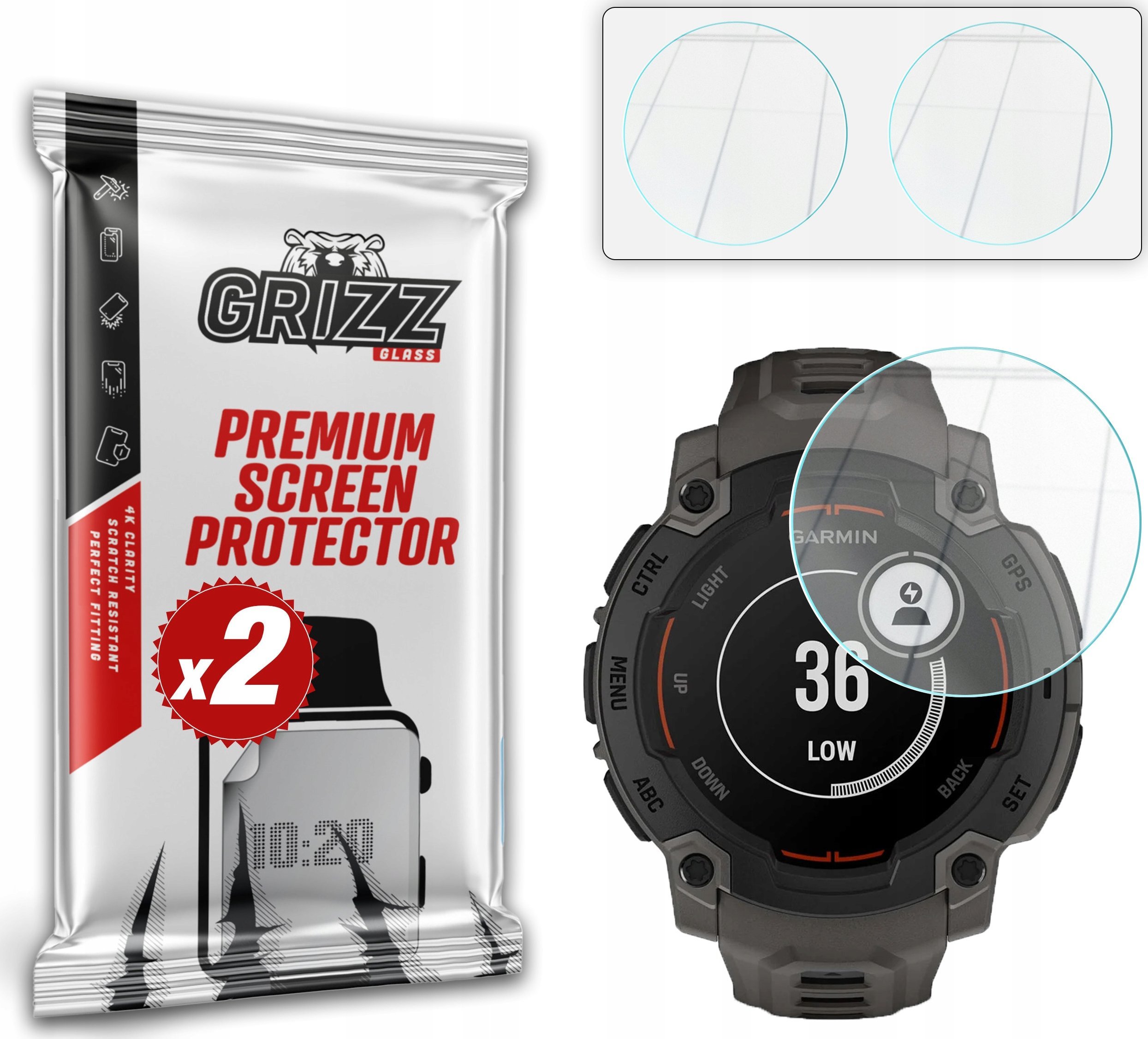 Szkło hybrydowe GrizzGlass HybridGlass do Garmin Instinct E 45mm