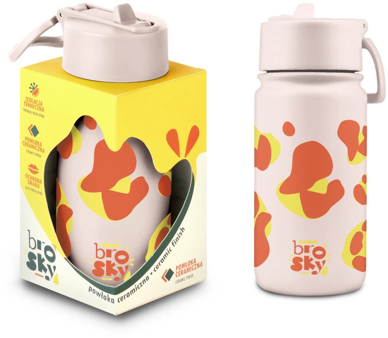 Brosky Wild Różowy bidon na wodę z nadrukiem 450 ml