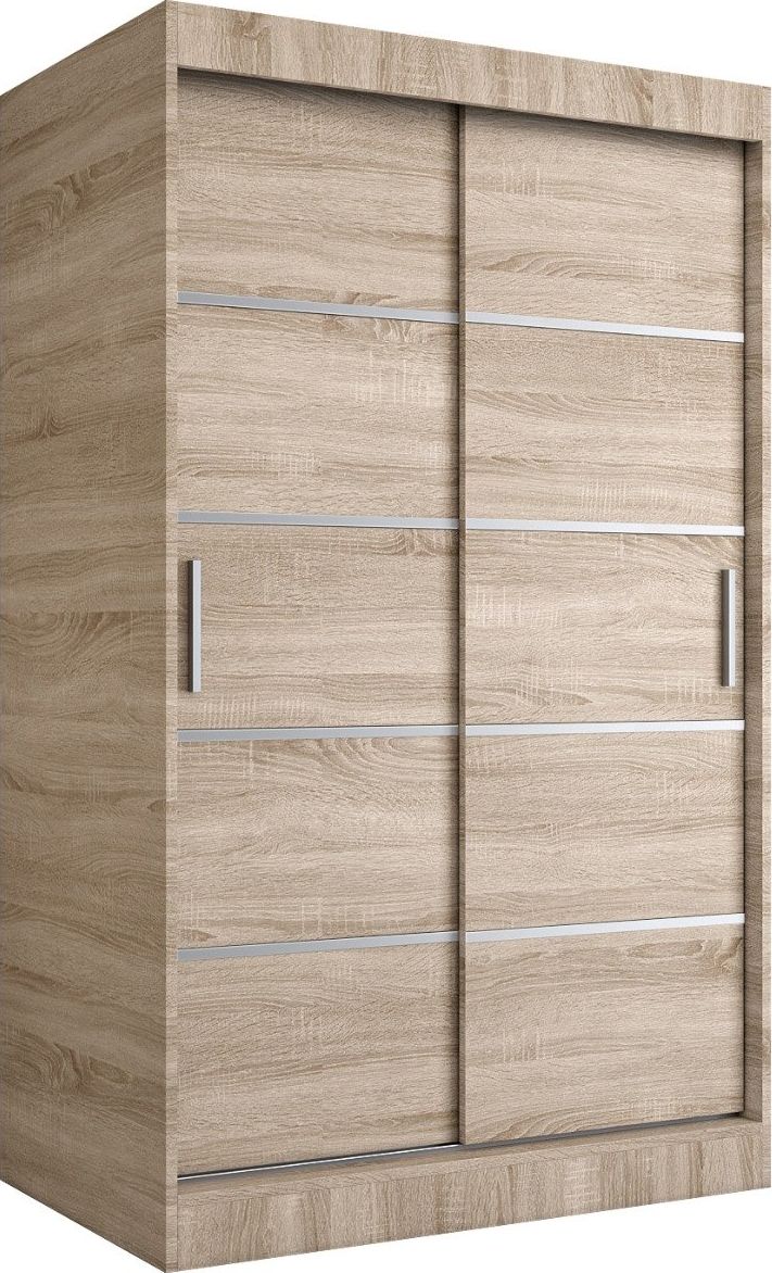MKPOL Szafa przesuwna MODUO COMFORT 120 dąb sonoma z listwami