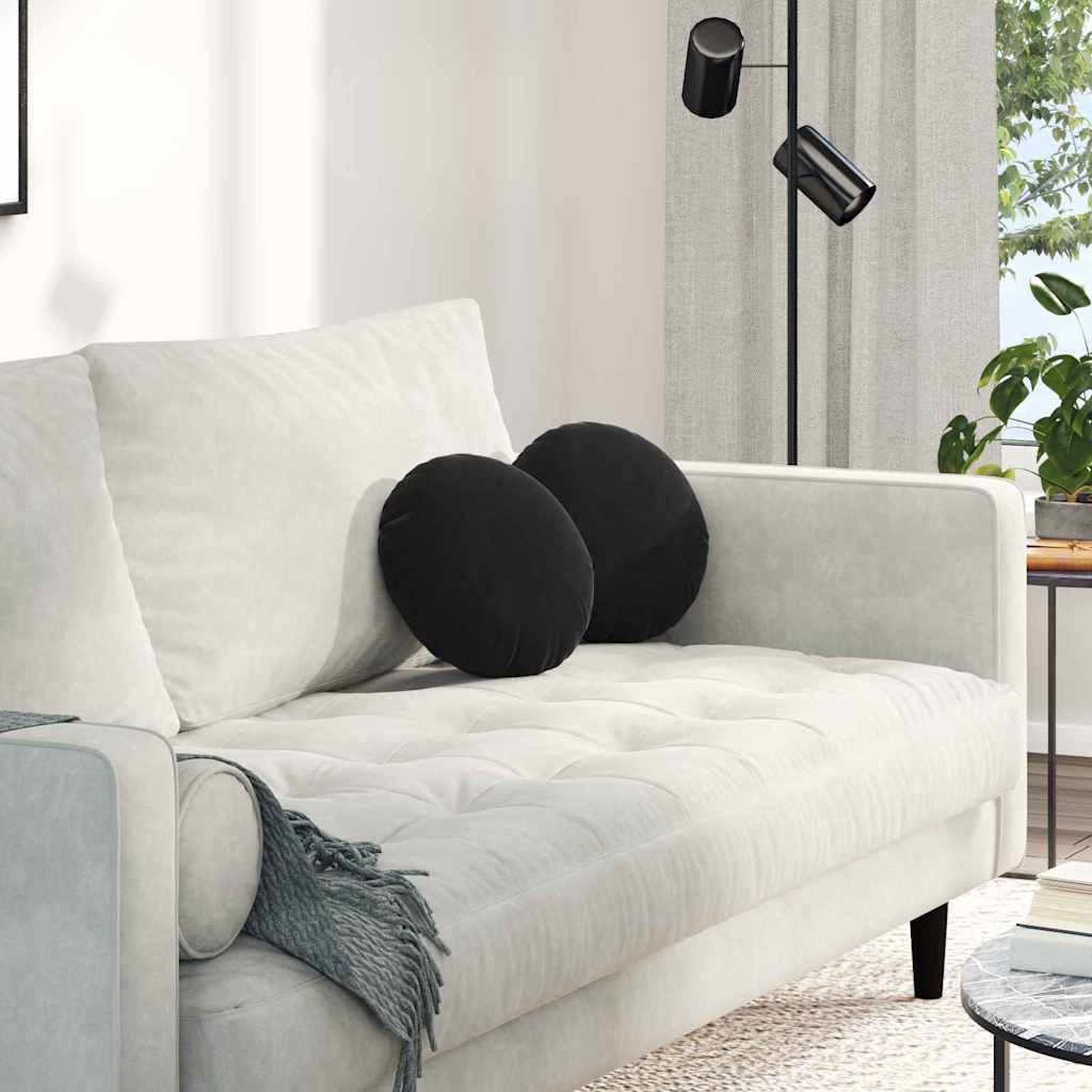 vidaXL Poduszki na siedziska 2 pcs Czarny 40 x 13 cm Aksamit