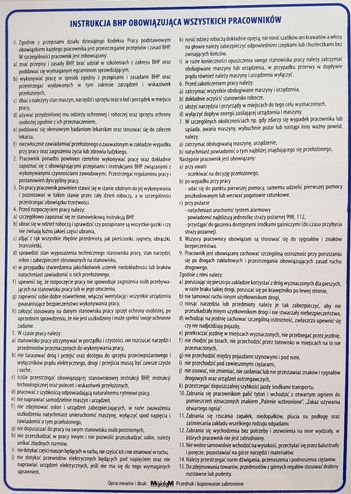 Mój dom Instrukcja 20 Bhp Obowiązuj Wszystkich Pracowników