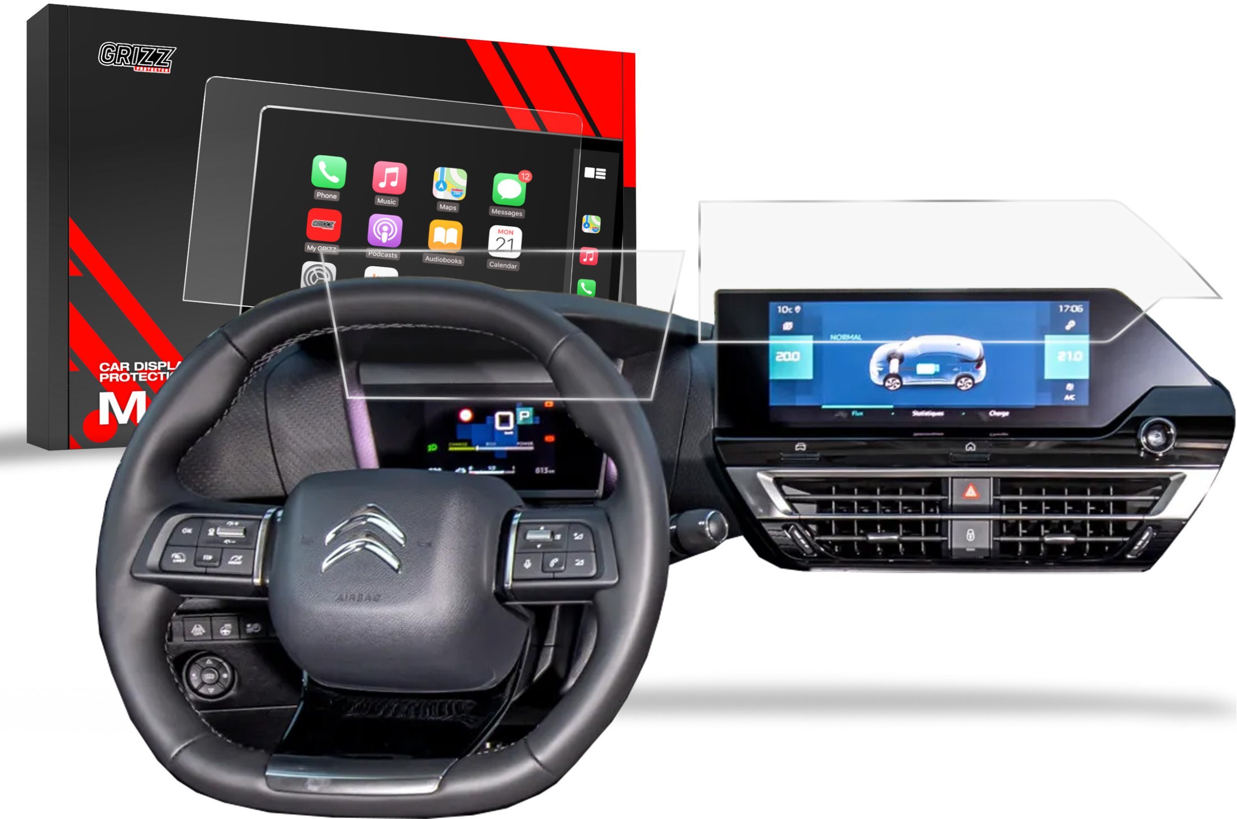 Folia matowa GrizzGlass CarDisplay Protection do Citroen C4 X 10" (2022-2024) [2w1]