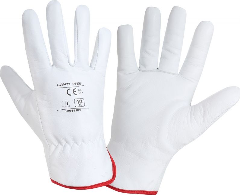 Lahti Pro Rękawice ocieplane ze skóry koziej białe 10" (L251410P)