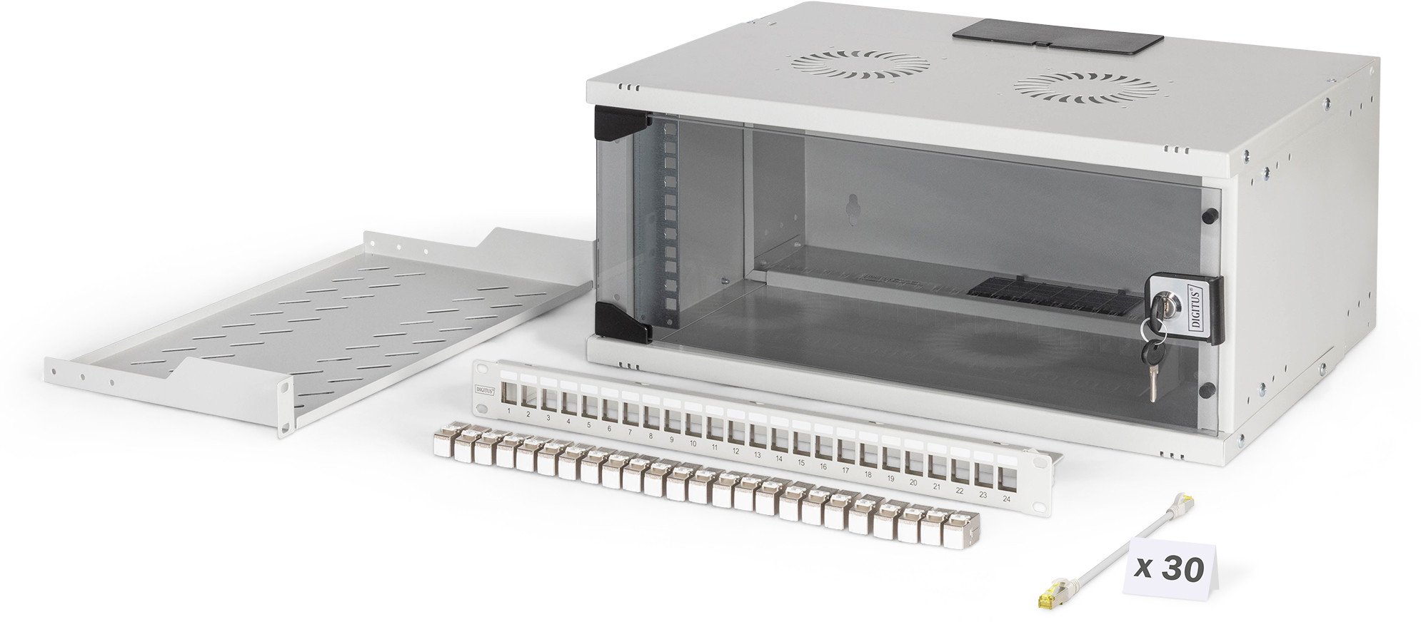 DIGITUS Netzwerk-Set 483 mm (19") - 4HE, 540x400 mm (BxT) we