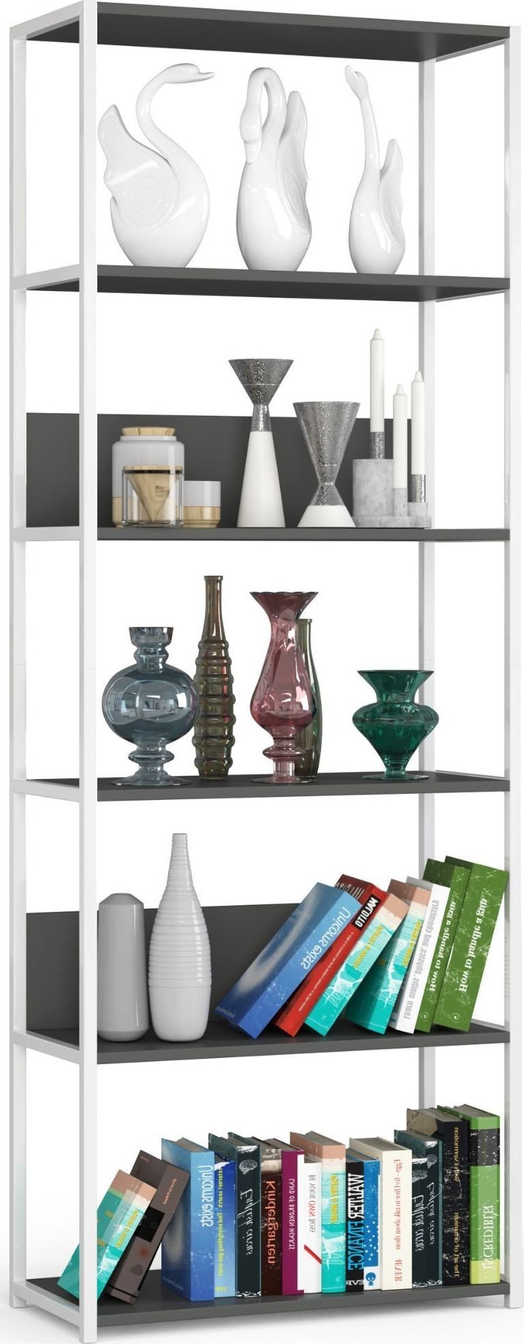 Fabryka Mebli Akord REGAŁ METALOWY LOFT 700 BIAŁY/SZARY