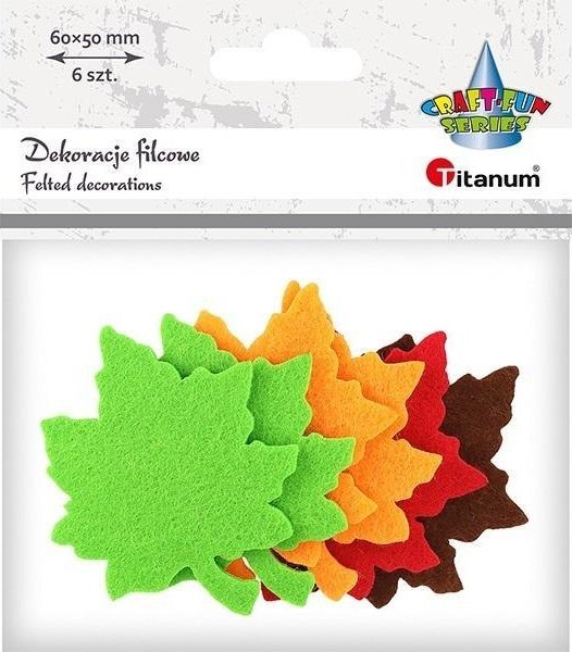 Filcowe liście klonu 50x60mm 6szt