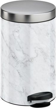 Kosz na śmieci Meliconi New Line na pedał 14L biały marmur (14015543701BA)