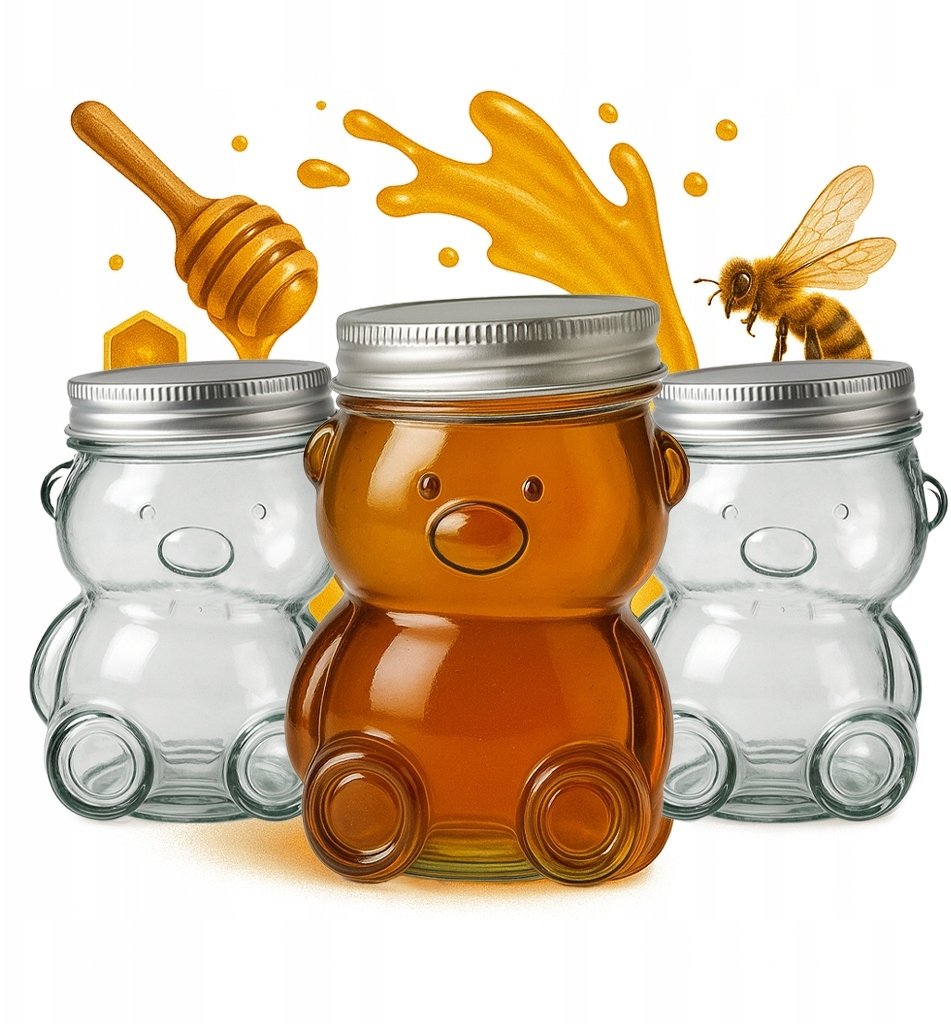 12x Słoiczek MIŚ 150ml na miód przyprawy konfitury słoik szklany ozdobny