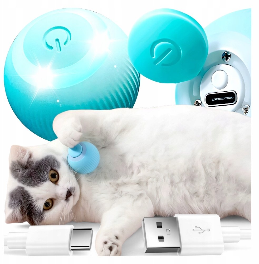 UCIEKAJĄCA PIŁKA DLA KOTA PSA KANZA