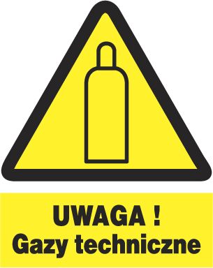 Mój dom Zoo-42 Uwaga ! Gazy Techniczne - Znak Bhp Tablica