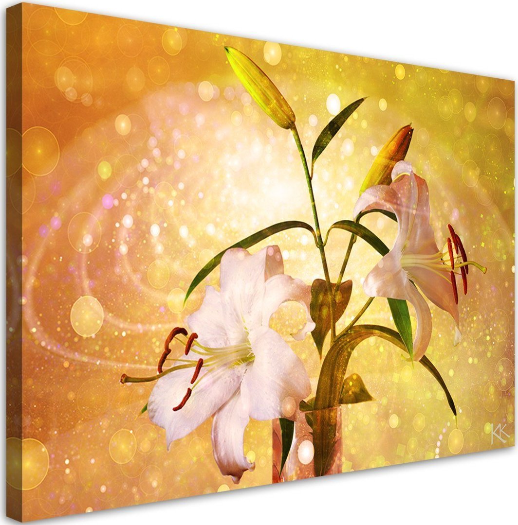 Feeby Obraz na płótnie, Lilia na żółtym tle - 120x80