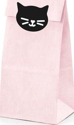 Party Deco Torebki na słodycze Kotek, różowe, 8x18x6 cm, 6 szt. uniwersalny