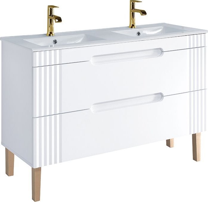 Comad Szafka do łazienki z podwójną umywalką, Fiji, 120x46x62 cm, biały, mat