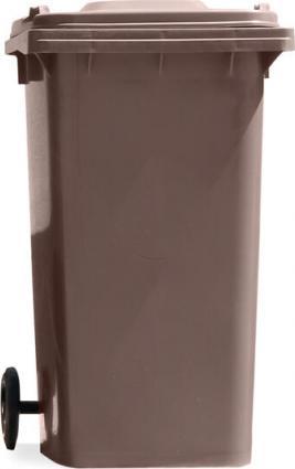 PSB Kosz na śmieci BIO brązowy na kółkach 120 l