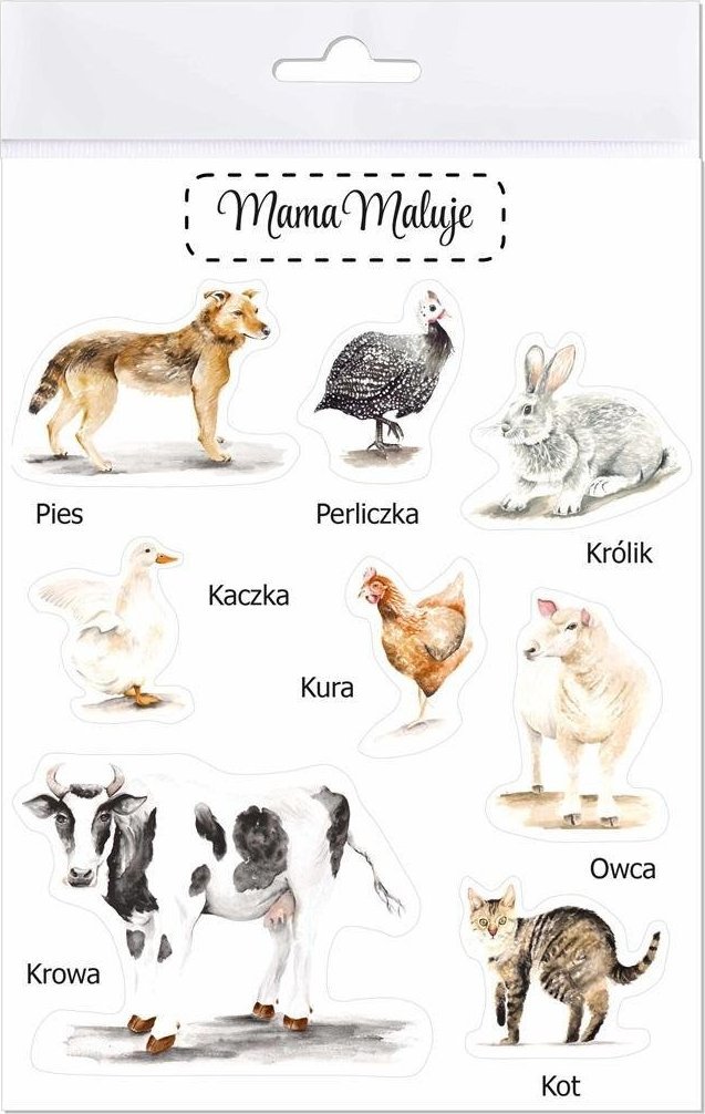 Mama Maluje Naklejki duże Zwierzęta wiejskie 1
