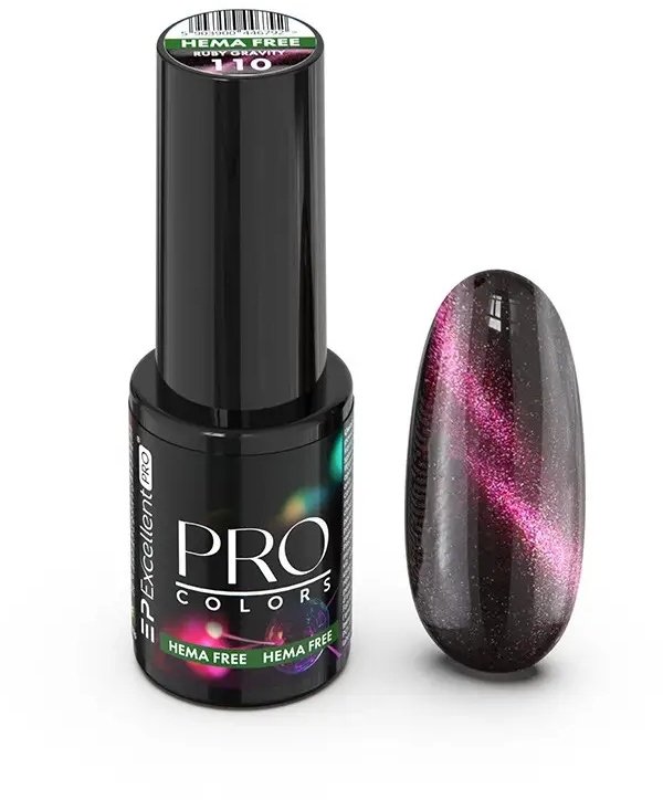 Cosmetics Zone EXCELLENT PRO_Pro Colors Cat Eye lakier hybrydowy 110 Ruby Gravity 7g
