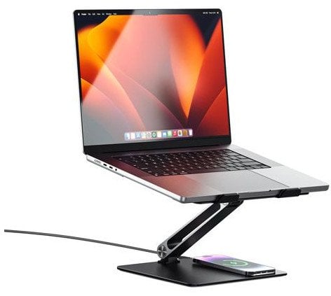 Alogic Elite Aluminum Laptop Stand Wireless Charger Black