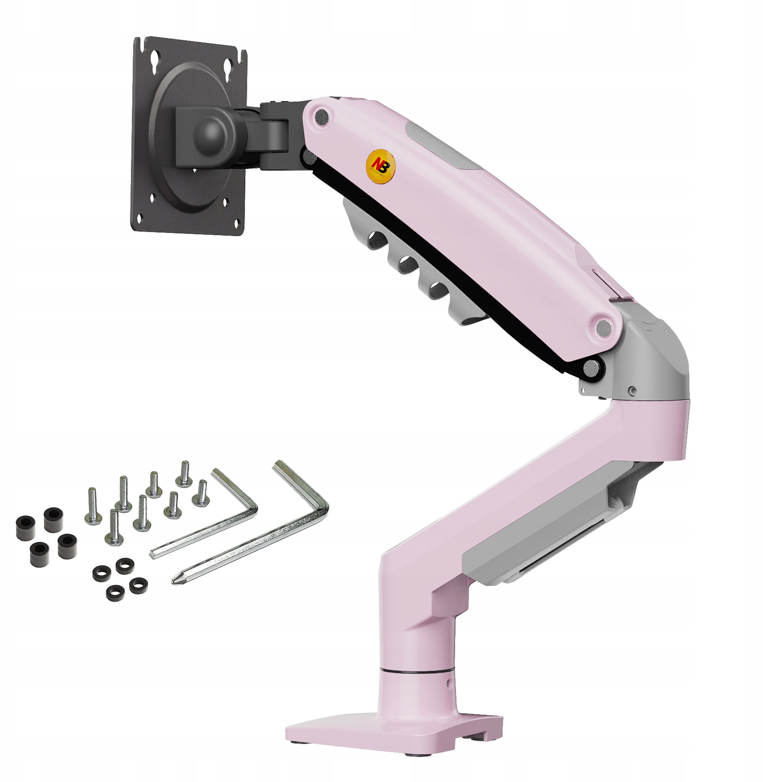 F80-XJ Fantasy Pink Solidny Ergonomiczny Uchwyt do Monitora 17'-30' Regulacja 3D VESA PIVOT