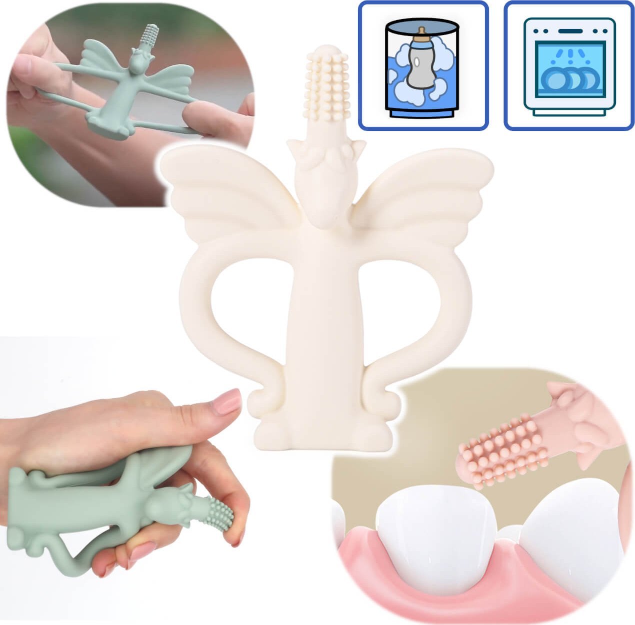 Kean Silicone Gryzak silikonowy na ząbkowanie szczoteczka KEAN