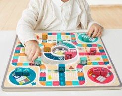 Gra planszowa logiczna rodzinna drewniana plansza 2w1 chińczyk