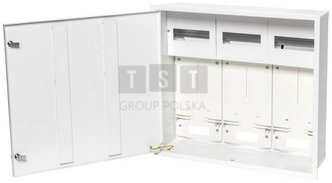 RW-3-3L-24ZO Rozdzielnica podtynkowa 3-licznikowa 3-fazowa 24 moduły IP30 stalowa RW-3-3L-24 Z/O