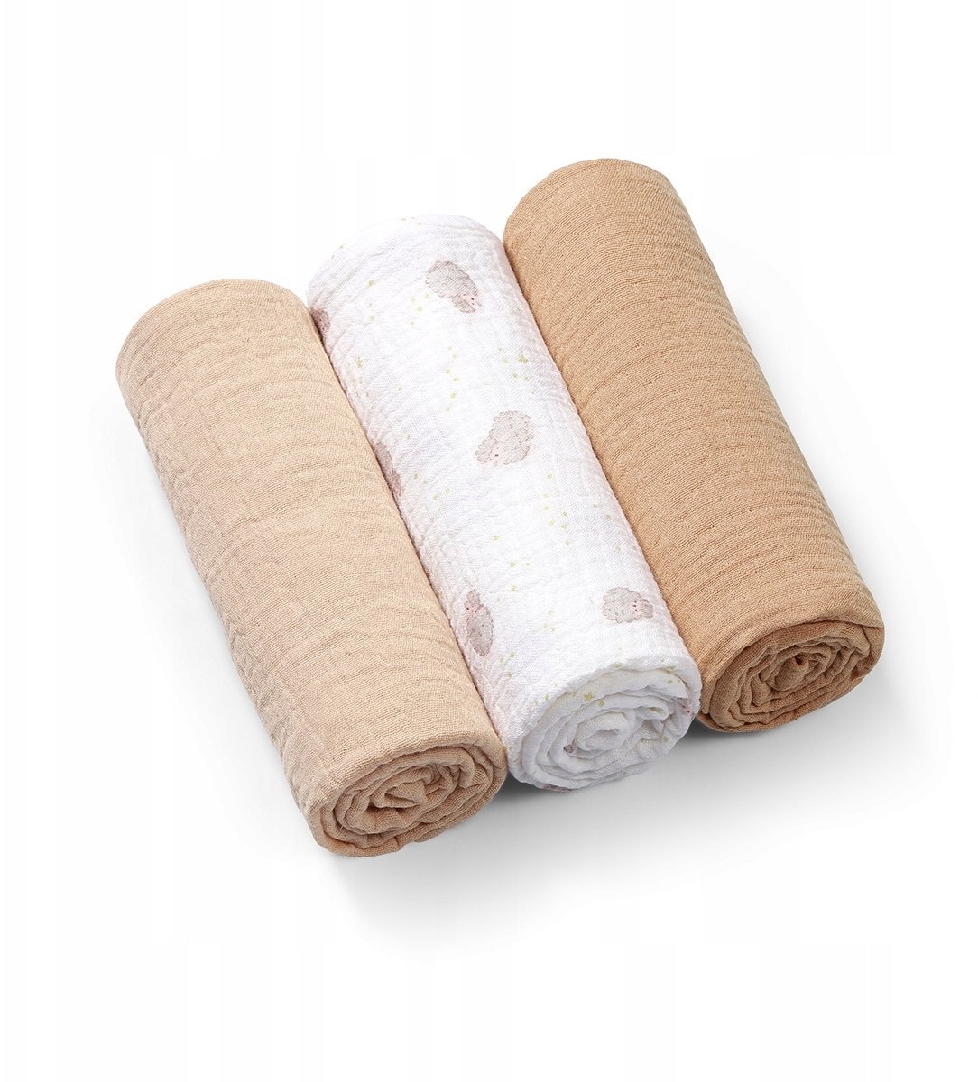 BABY ONO 828/02 PIELUSZKI muślinowe marszczone super miękkie beżowe