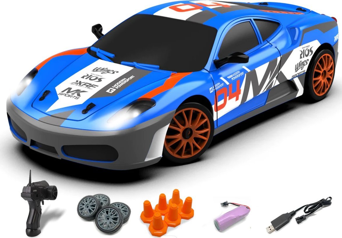 RACENT Model Samochodu Drift Speedster 1/24 4WD SC24A09 926DBB2 - silnik szczotkowy / kolor niebieski