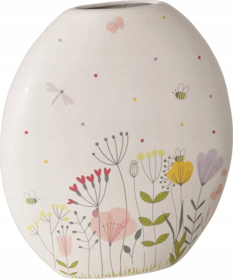 Boltze Wazon na jeden kwiat FLORINA, wzór kwiatowy, 31 cm