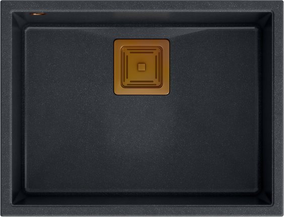 Zlewozmywak Quadron DAVID 50 GraniteQ black diamond/elementy miedziane