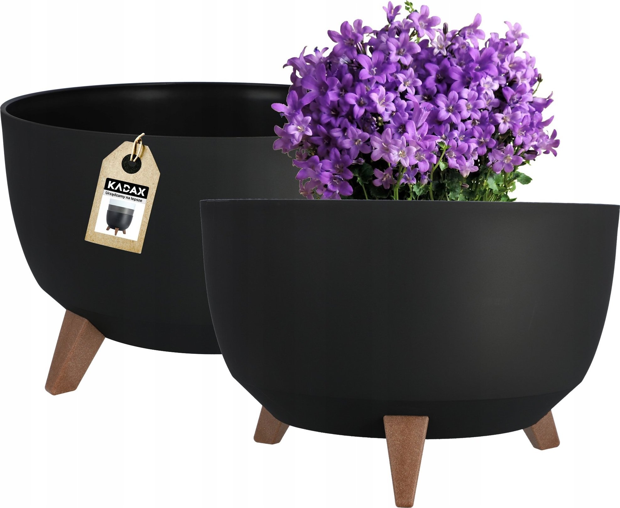 Kadax KADAX Doniczka Donica Wkład Misa Nóżki Czarna 40cm