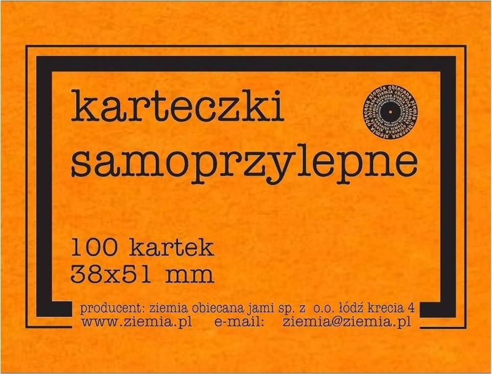 Ziemia Obiecana Karteczki samoprzylepne Fluo 38x51mm 100K pomar.