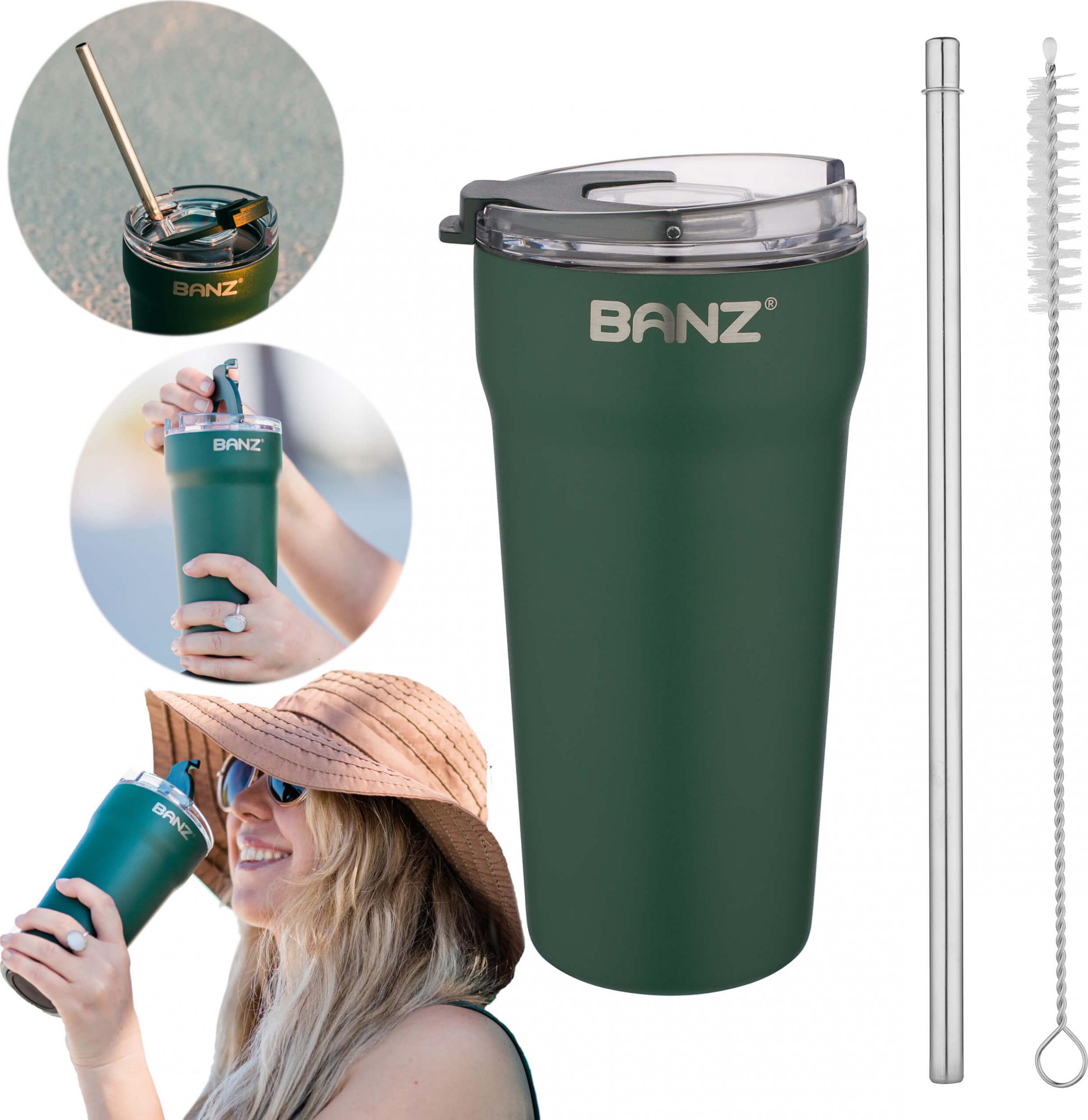 Banz Kubek termiczny 530ml metalowa słomka czyscik BANZ