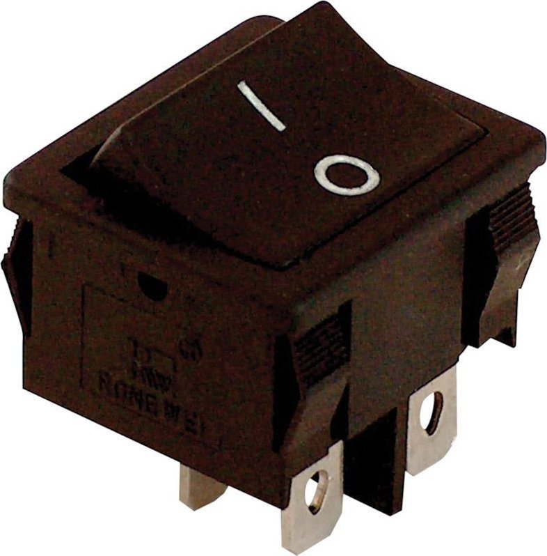 Tracon Electric Wyłącznik kołyskowy włącz-wyłącz 2-polowy czarny TES-51