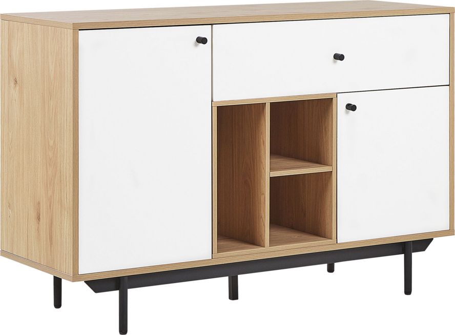 Beliani Komoda jasne drewno z białym ITACA