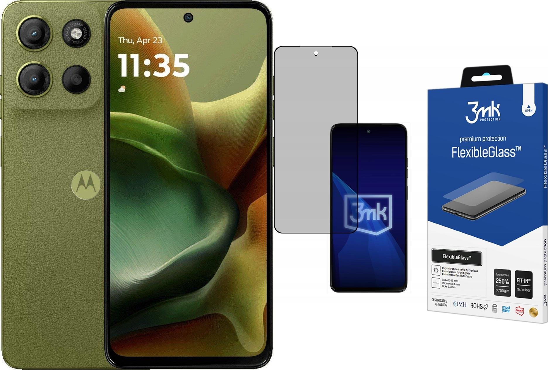 Smartfon Motorola Moto G15 8/256GB Zielony (PB6G0002PL) + FlexibleGlass