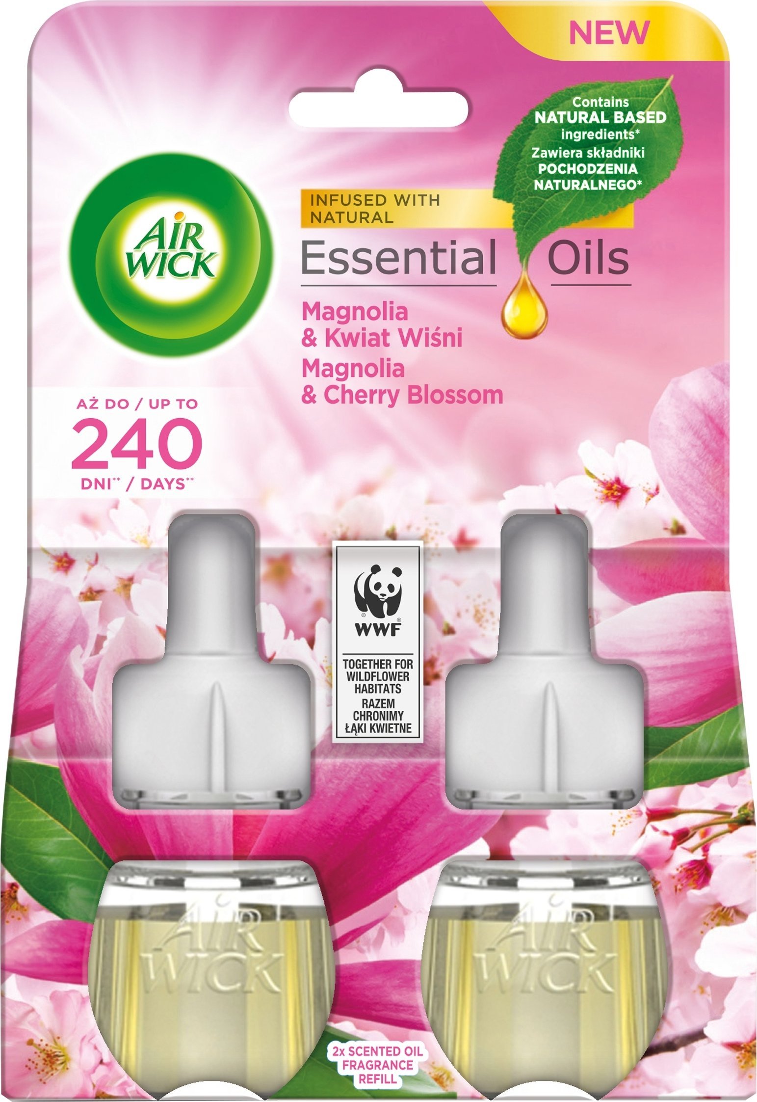 Osram Air Wick Wkłady do Elektrycznego Odświeżacza Magnolia i Kwiat Wiśni 2x19ml