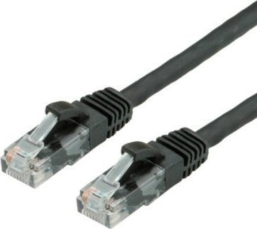 Value VALUE - Patch- Cable - RJ- 45 (M) to RJ- 45 (M) - 5 m - UTP - CAT 6a - shaped, without Haken - black, RAL 9011 (21.99.1465)