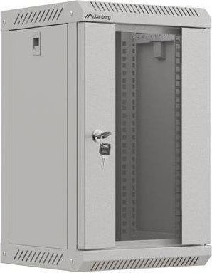 Lanberg Szafa instalacyjna Rack Lanberg Wisząca 10" 9U 300x300 Drzwi Przeszklone (flat pack) Szara