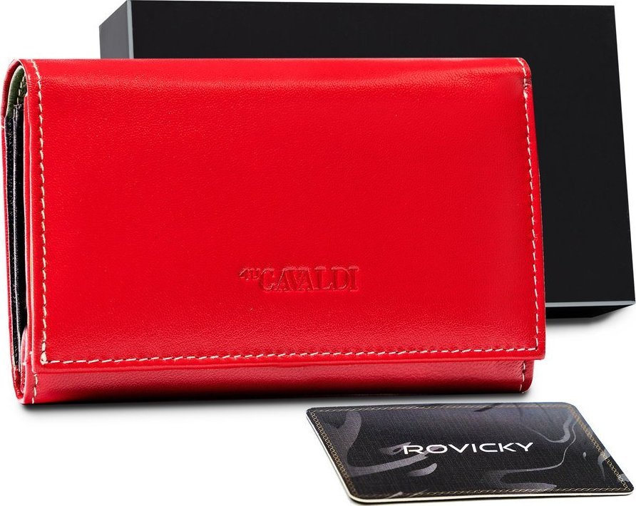 4U Cavaldi Duży portfel damski z bydlęcej skóry naturalnej Cavaldi NoSize